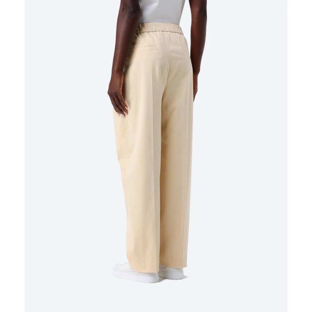 Hugo Boss Wijde Pijp Katoenen Broek Beige Dames