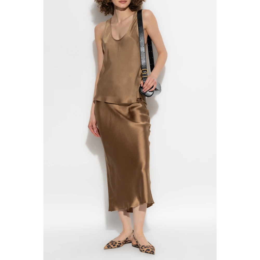 Anine Bing Zijden rok 'Bar' Green Dames