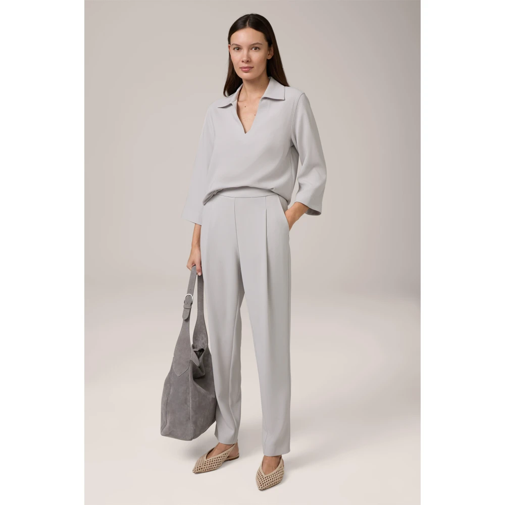 Windsor Slim Fit Crepe Plooi Broek Gray Dames