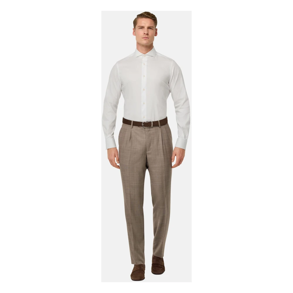 Boggi Milano Slim Fit Stretch Katoenen en Nylon Overhemd White Heren