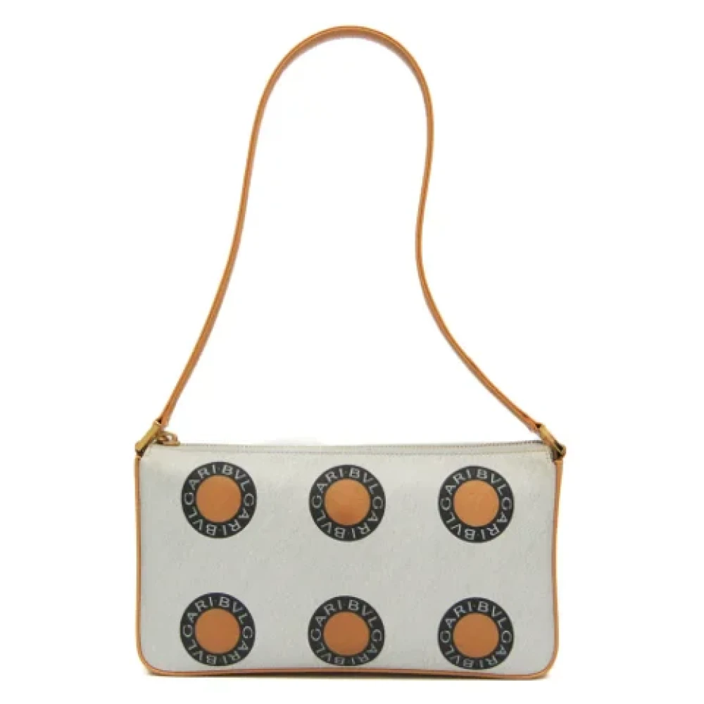 Bvlgari Vintage Pre-owned Leather shoulder-bags Beige Dames