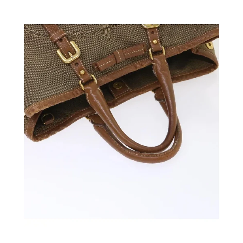 Prada Vintage Pre-owned Canvas handbags Brown Dames