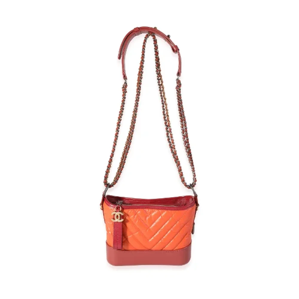 Chanel Vintage Pre-owned Leather crossbody-bags Orange Dames