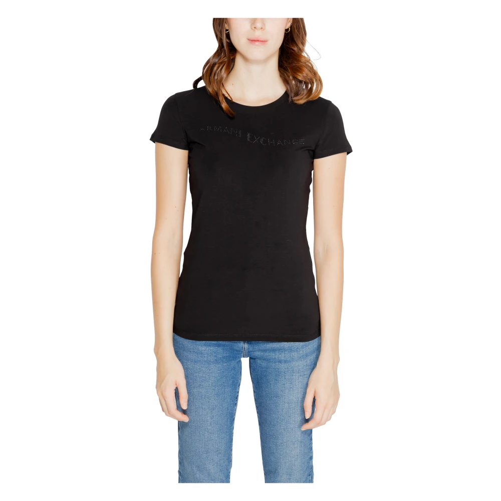 Armani Exchange Herfst Winter Dames T-Shirts Collectie Black Dames