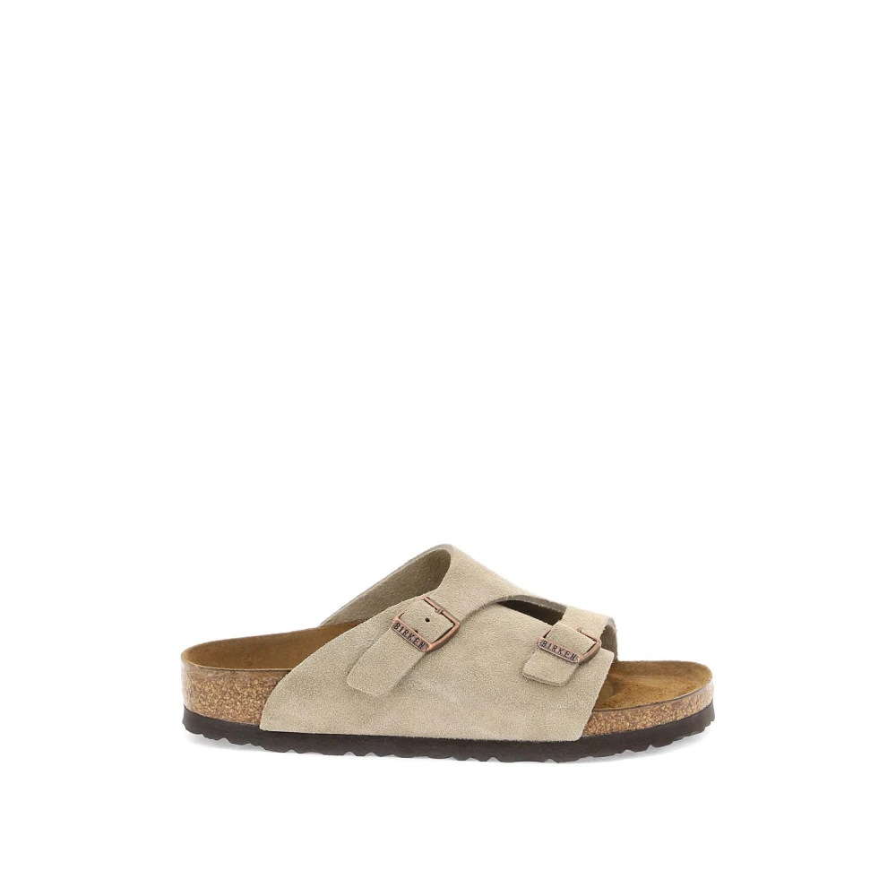 Birkenstock Zürich Smal Passform Slides Gray, Dam