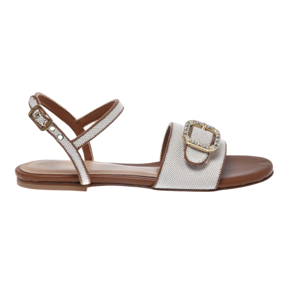 Baldinini Beige Flat Sandals, Female, 8 Uk, Sandal