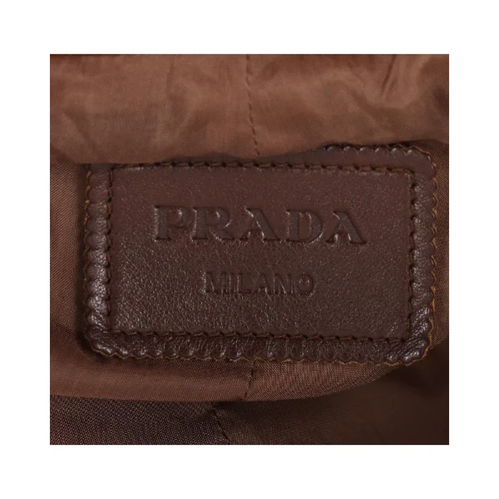 Prada Vintage Pre-owned Suede outerwear Brown Heren