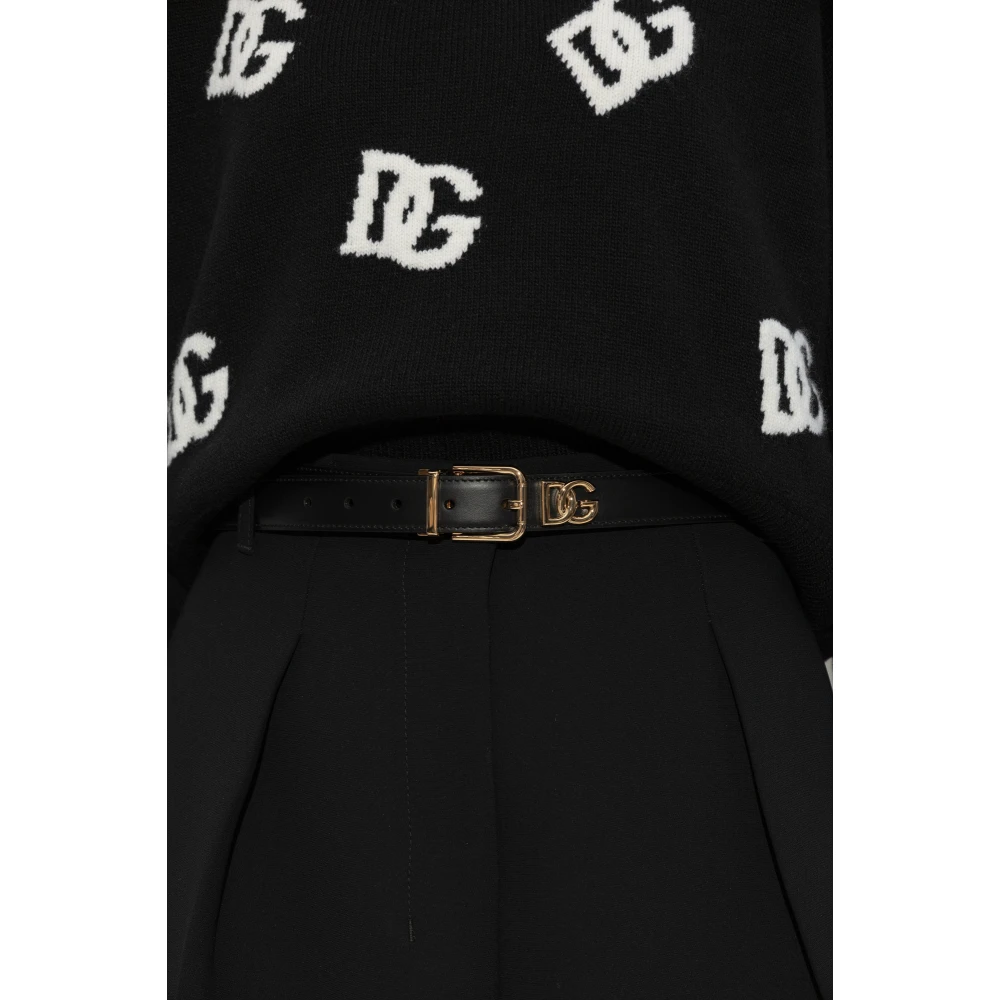 Dolce & Gabbana Leren riem Black Dames