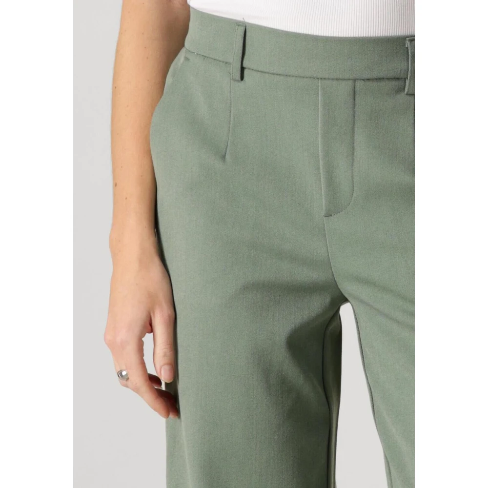 Object Wijde Pijp Olijf Broek Green Dames