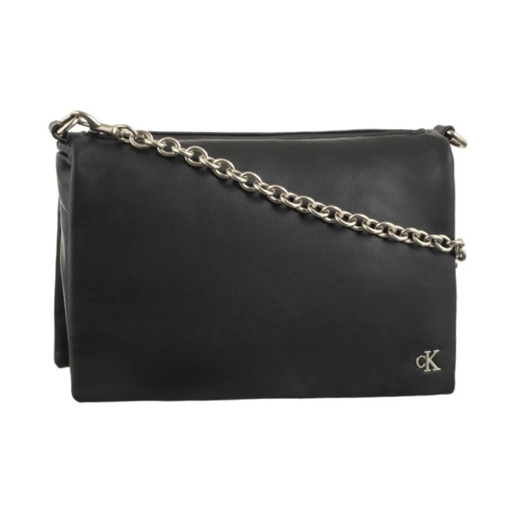 Calvin Klein Zwarte Micro Mono Chain Camera Tas Black Dames