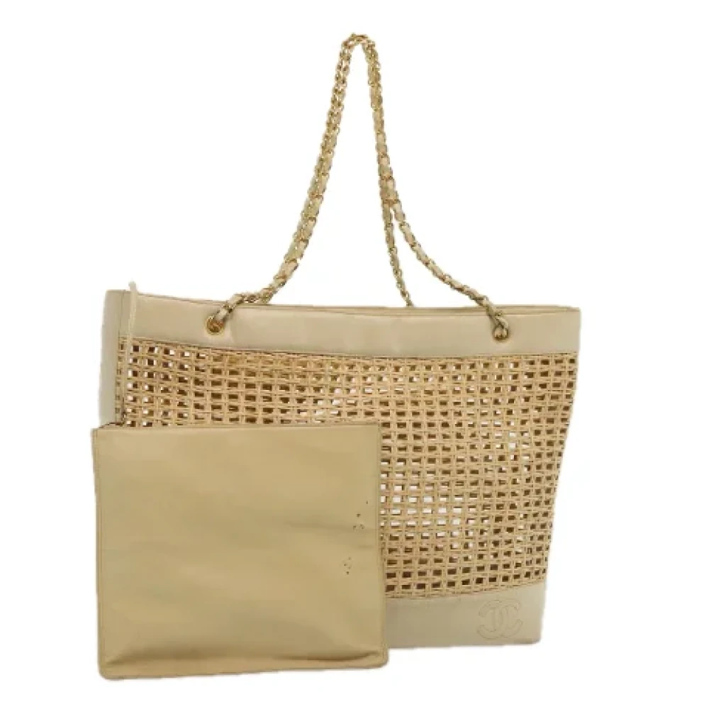 Chanel Vintage Pre-owned Fabric totes Beige Dames