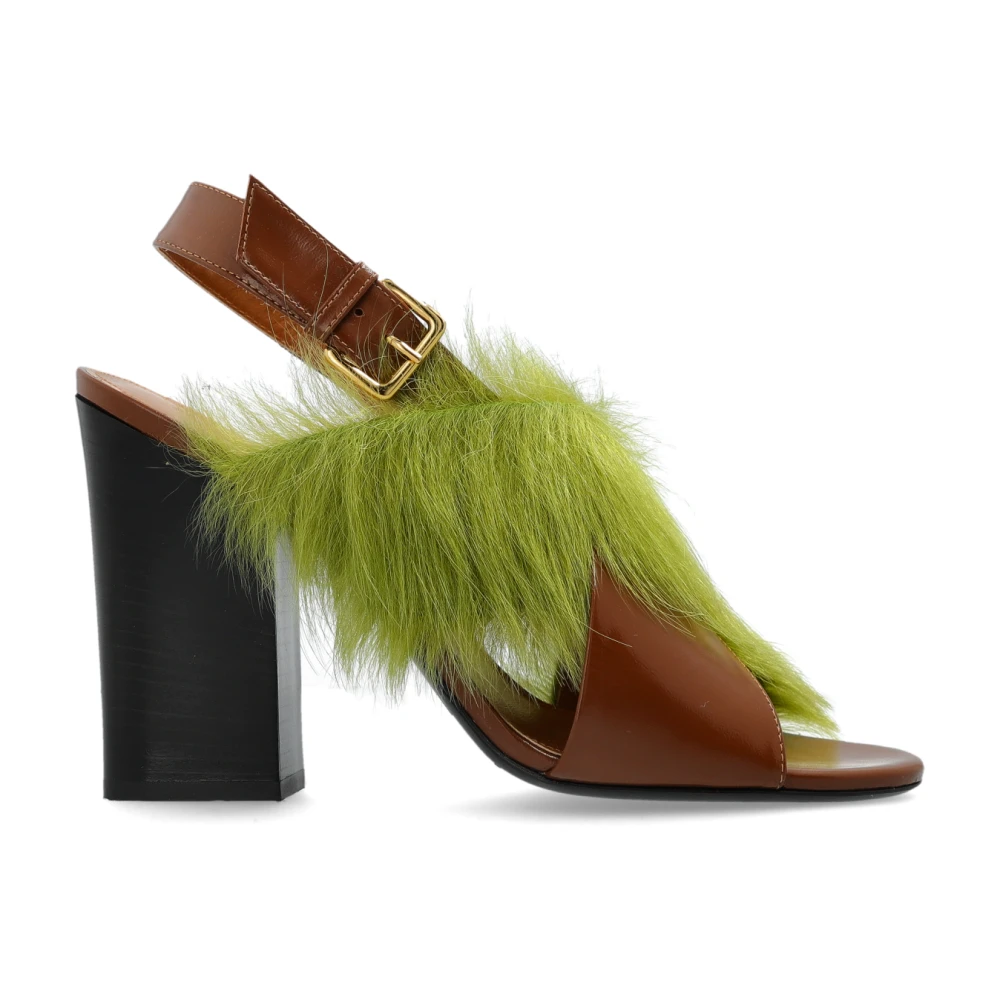 Marni Brown High Heel Sandals, Female, 5 1/2 Uk, Heeled Sandals