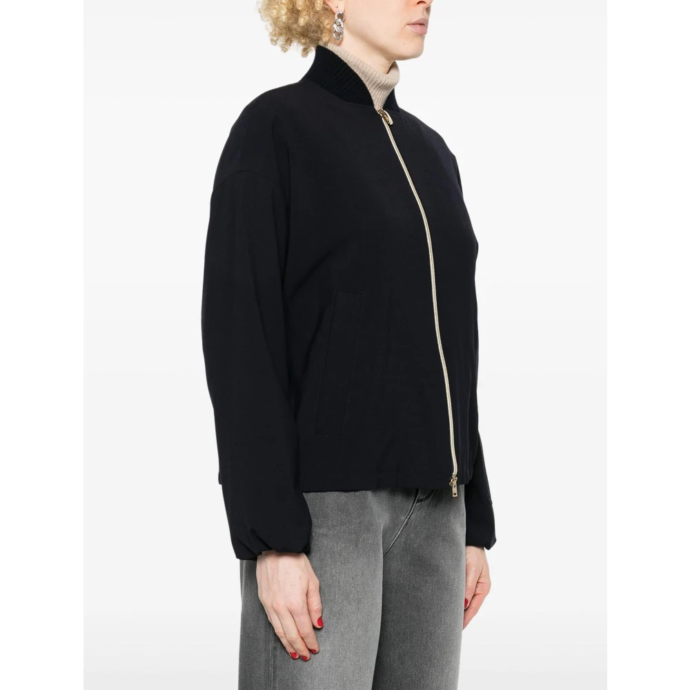 Herno Blauwe Bomberjack met Ritssluiting Blue Dames
