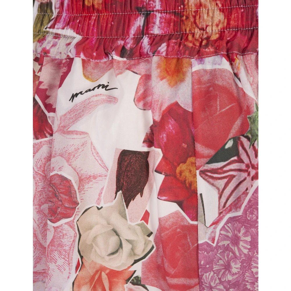Marni Roze Bloemen Poplin Shorts Multicolor Dames
