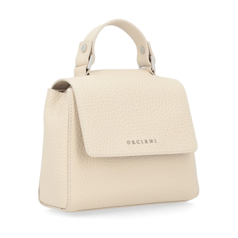 Orciani Zachte Mini Leren Handtas in Ivoor Beige Dames
