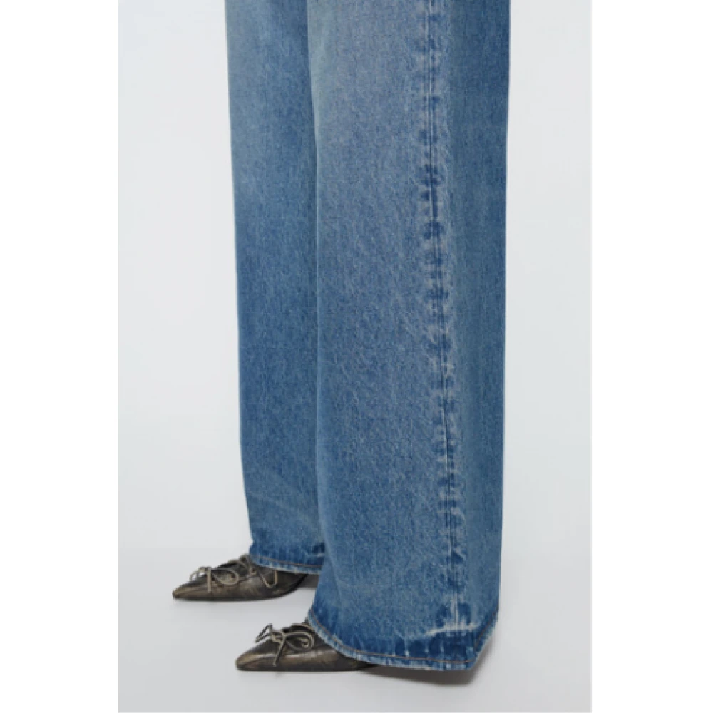 Acne Studios Blauwe Denim Losse Fit Jeans Blue Dames