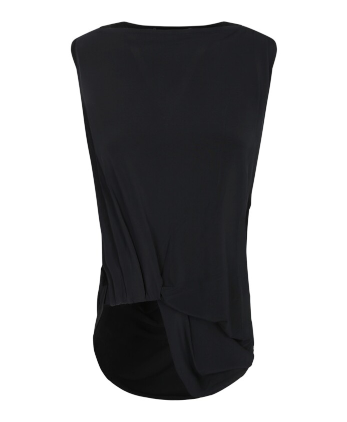 black-sleeveless-draped-topwear