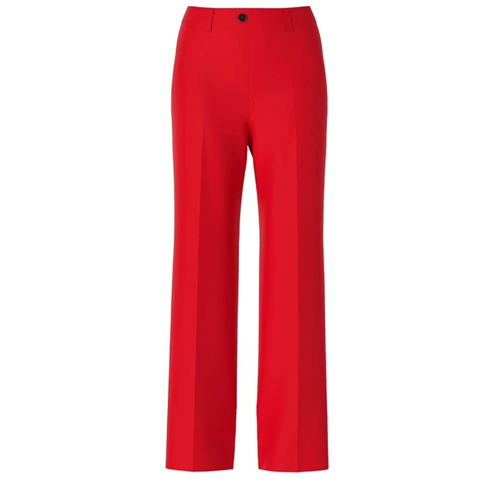 Marc Cain Rode broek met hoge taille en wijde pijpen Red Dames