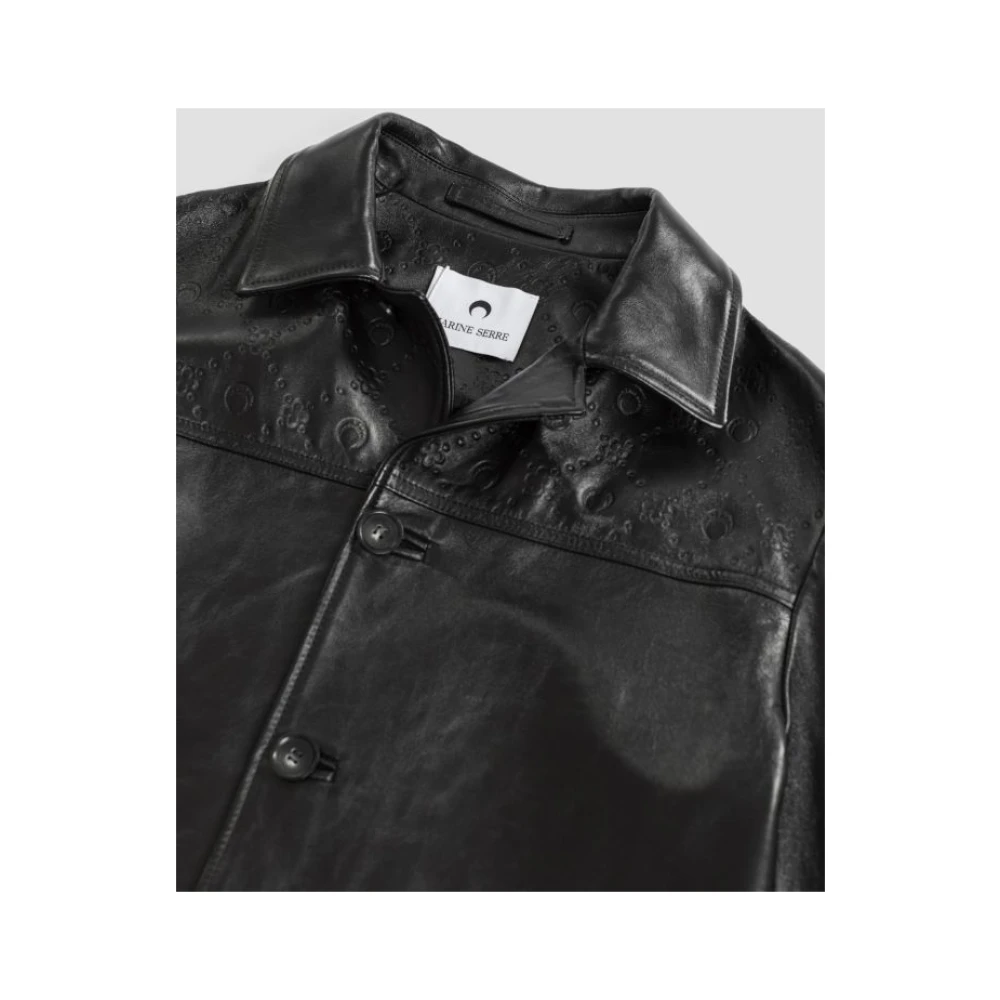 Marine Serre Monogram reliëf leren boxjas Black Dames