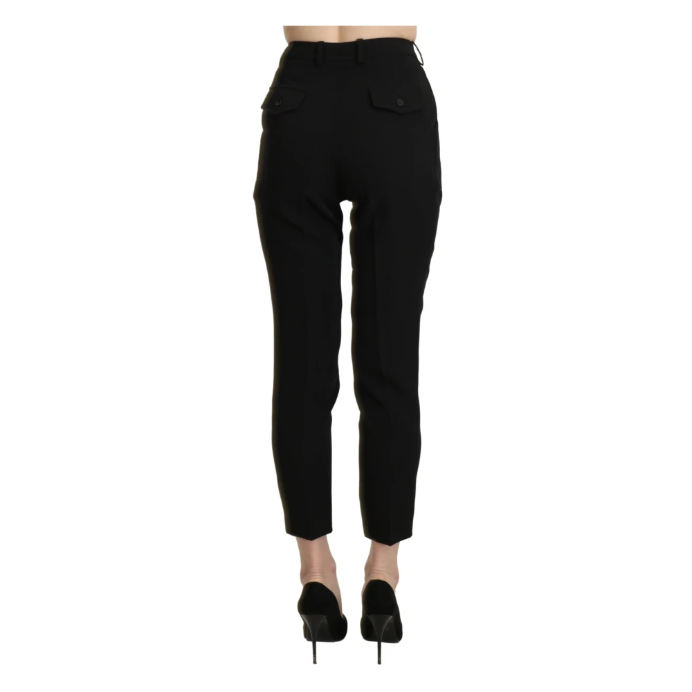 Bencivenga Elegante Skinny Cropped High-Waist Broek Black Dames