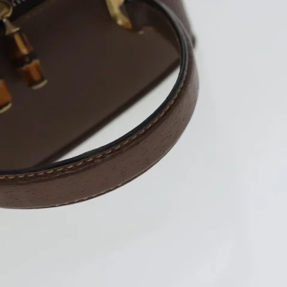 Gucci Vintage Pre-owned Leather handbags Brown Dames
