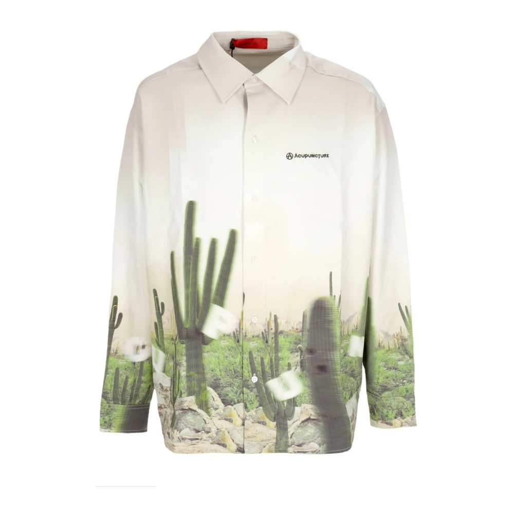 Acupuncture Cactus Print Lange Mouwen Shirt Multicolor Heren
