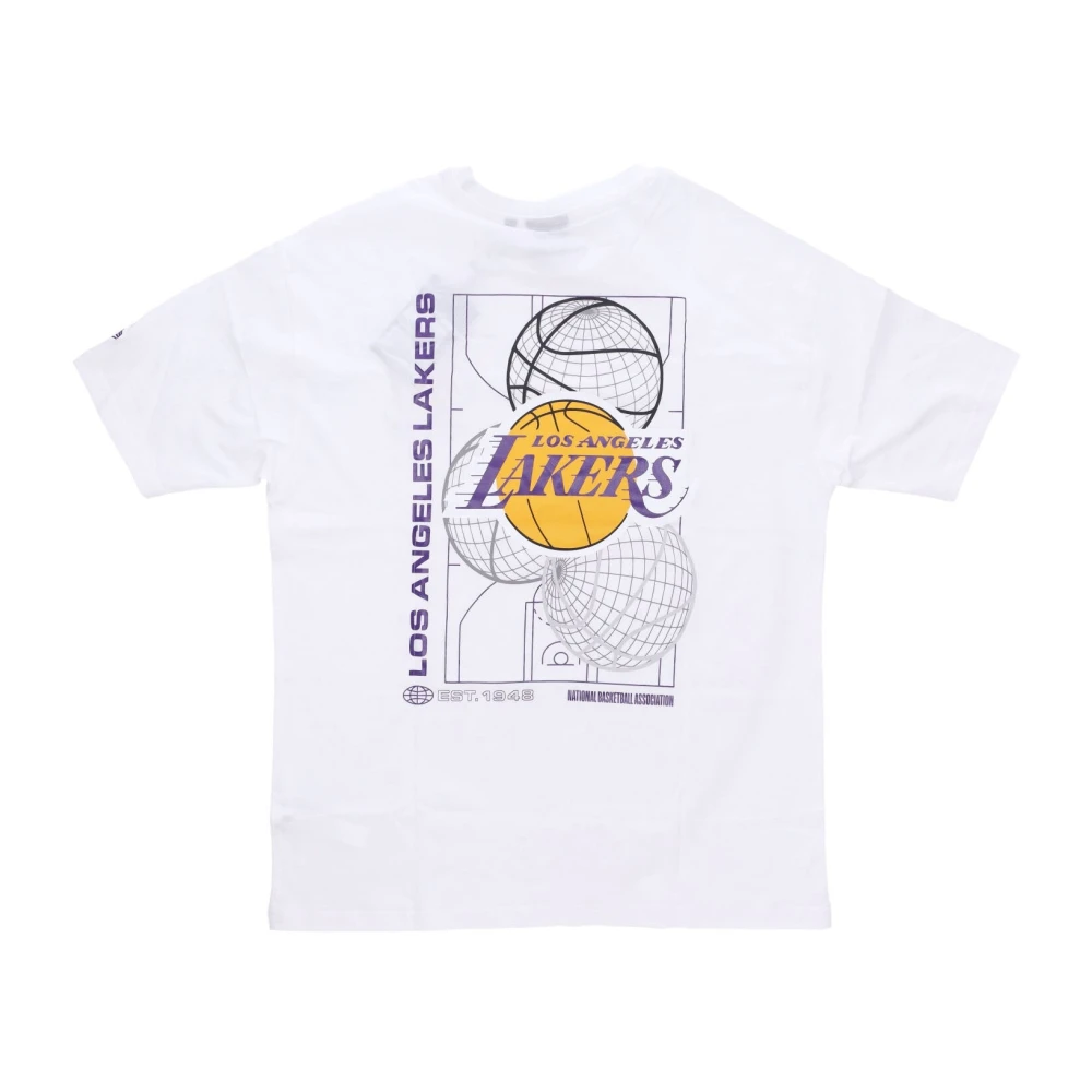 New era NBA Lakers Grafisch T-shirt Wit Zwart White Heren