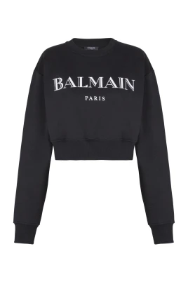 Tryckt crew-neck sweathirt