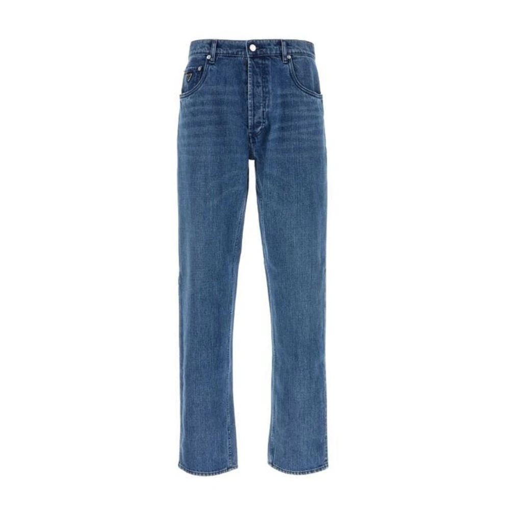 Prada Katoenen Denim Jeans Rechte Snit Mannen Blue Heren