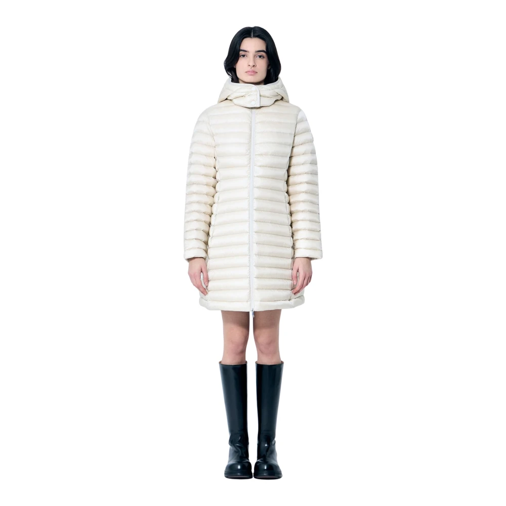 Moncler Gewatteerde Hooded Donsjas White Dames