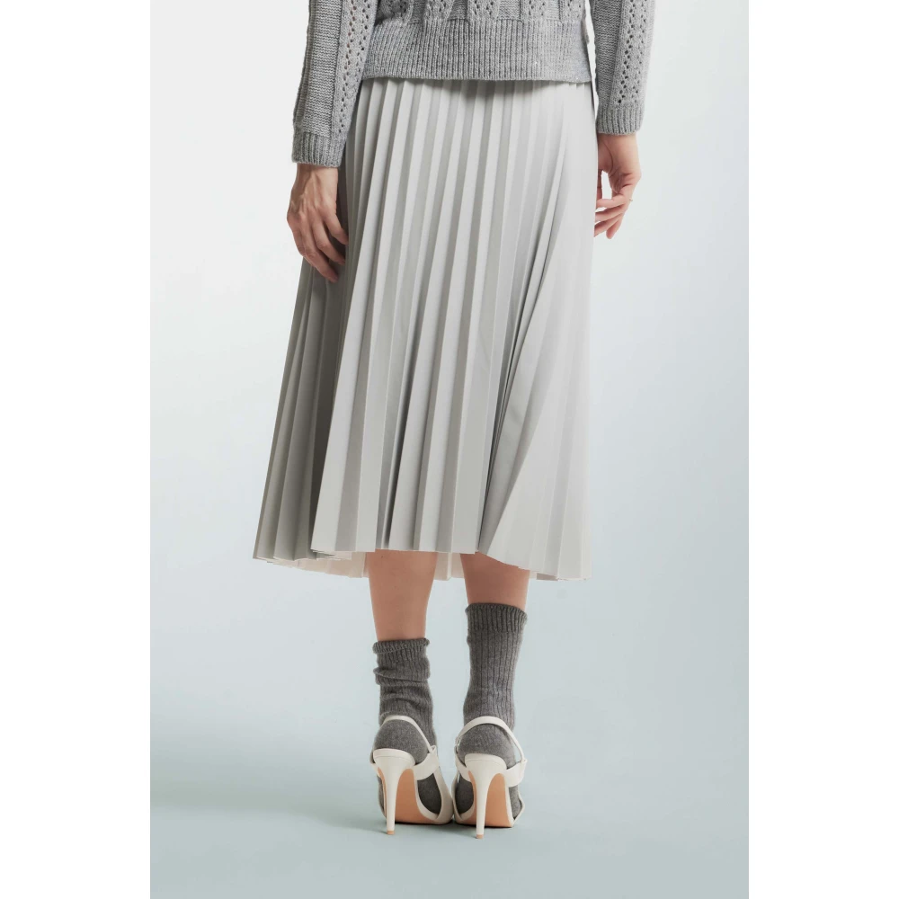Kocca Geplooide Viscose Rok Gray Dames