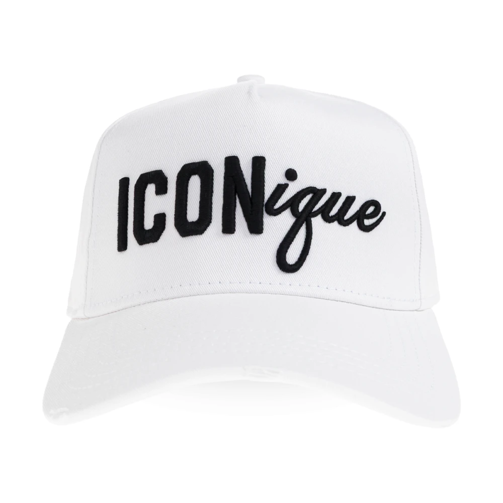 Dsquared2 Mannelijk Wit Accessoires Heren, One Size, Katoen, Pet Met Klep