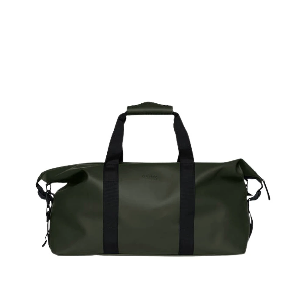 Rains Unisex Grön Väskor One Size, Polyester, Stilren Weekendväska