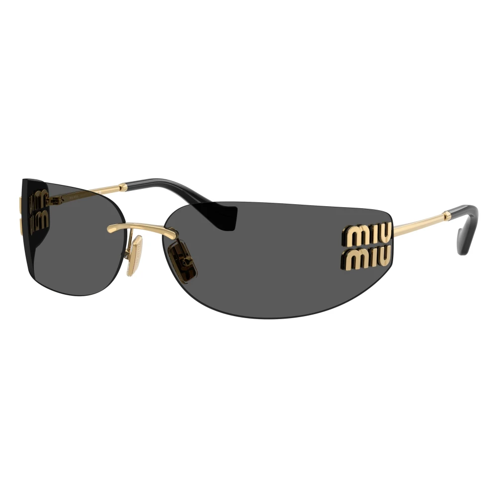 Miu Miu Unisex Yellow Mu A51s Rimless Shield Sunglasses - Sunglasses - One Size - Accessories
