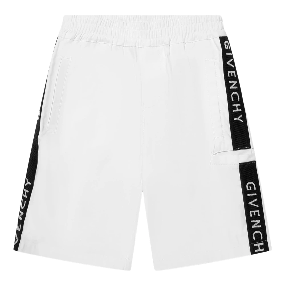 Givenchy Men's White Logo Bermuda Shorts