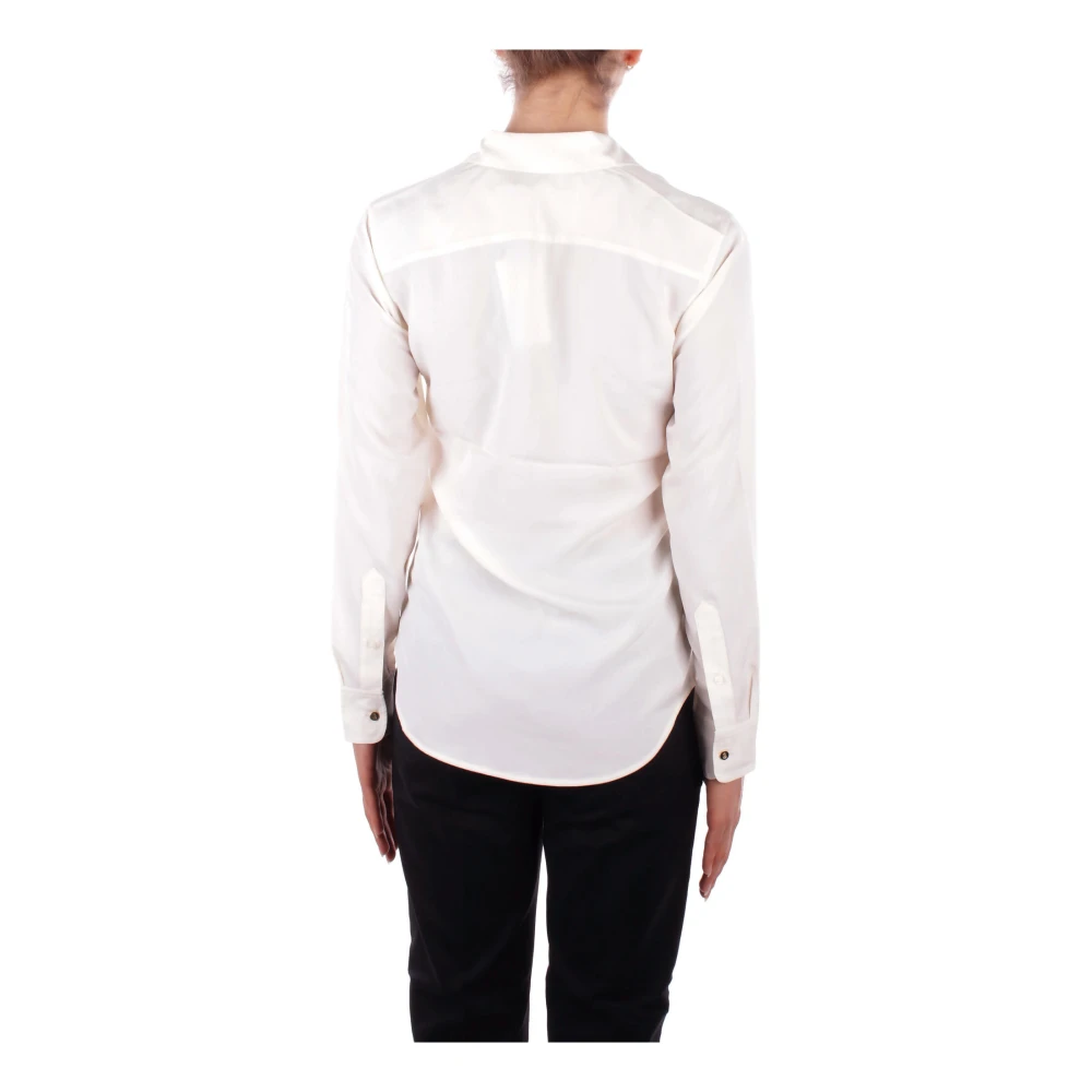 Ralph Lauren Kristy Shirt met Gebogen Zoom Beige Dames