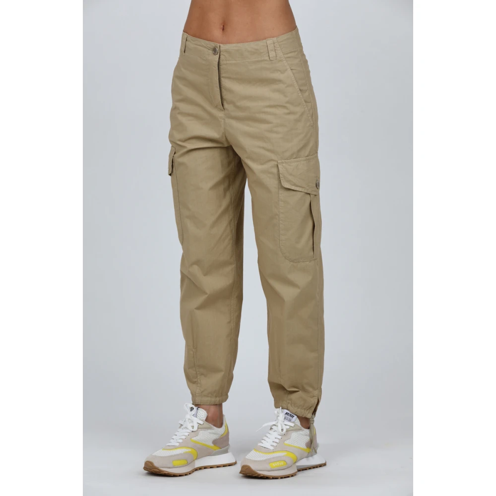 Aspesi Cargo Katoenen Broek Beige Dames