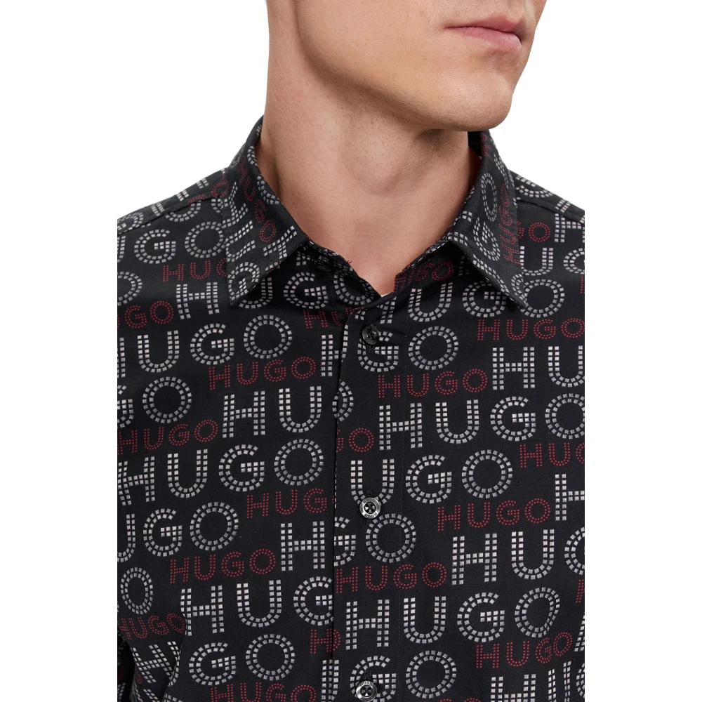 Hugo Boss Heren Overhemd Lange Mouwen Tijdloos Design Hoge Kwaliteit Black Heren