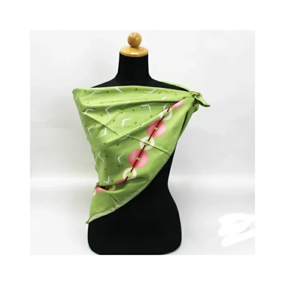 Bvlgari Vintage Pre-owned Silk scarves Green Dames