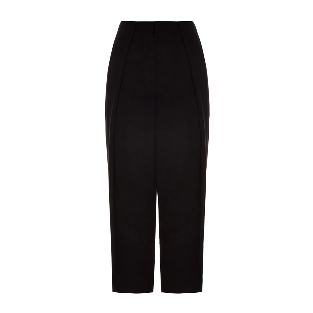 Balmain Black Viscose Trousers - Female - Cropped Trousers - Xl - Trousers