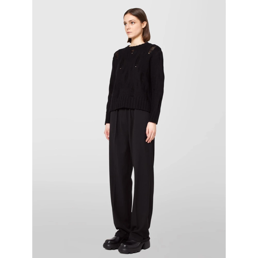 Alpha Studio Crew Neck Sweater Black Dames