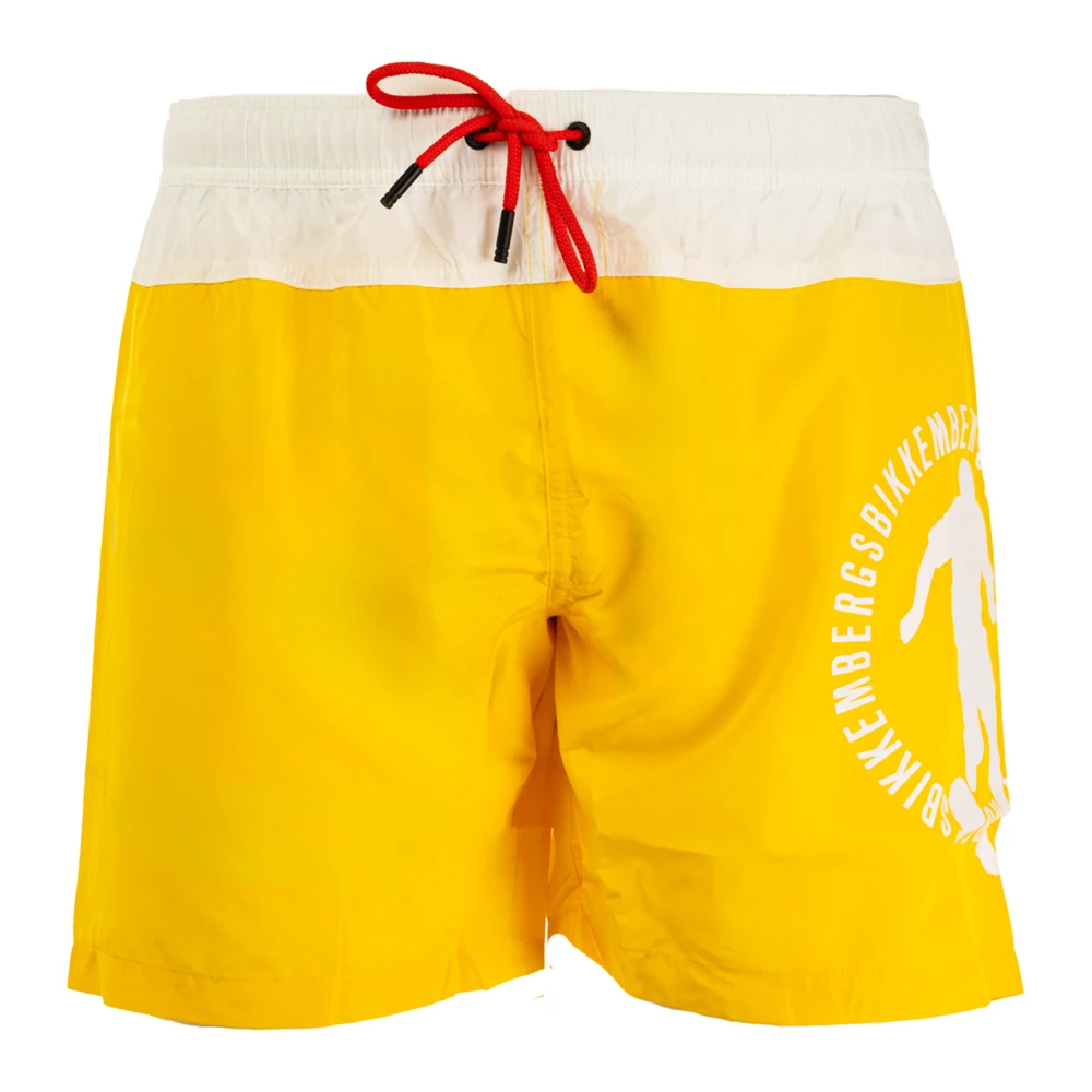 Bikkembergs Men's Yellow Boardshorts For Summer Style - Beachwear - S - Swimwear