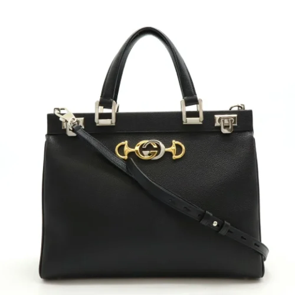 Gucci Vintage Pre-owned Leather handbags Black Dames