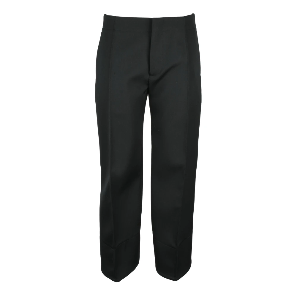 Bottega Veneta Women's Black Straight Trousers, 2XS, Trousers