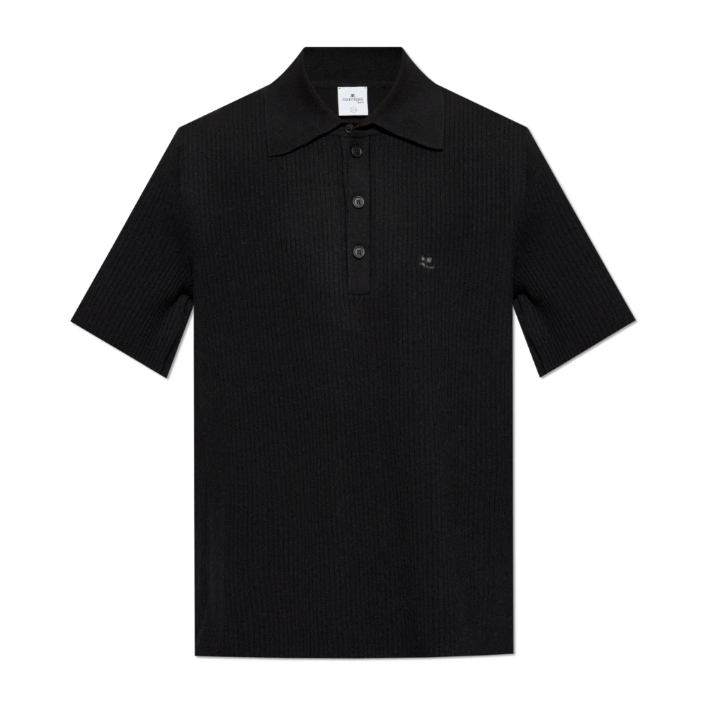 Courrèges Gebreide Polo Zwart Black Heren