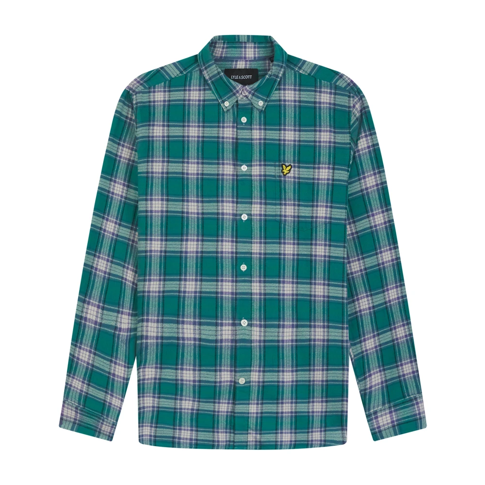Lyle & Scott Geruite Flanellen Overhemd Green Heren