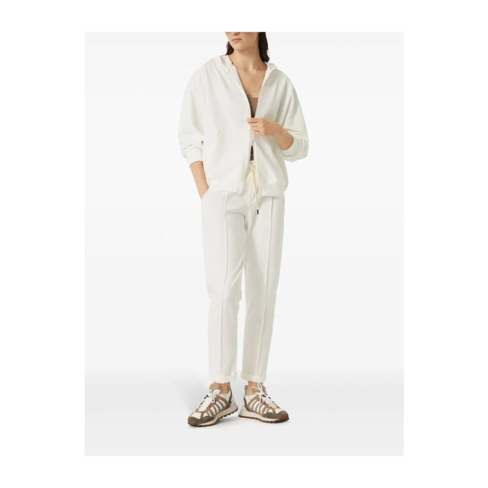 BRUNELLO CUCINELLI Witte Sweater met Rits White Dames