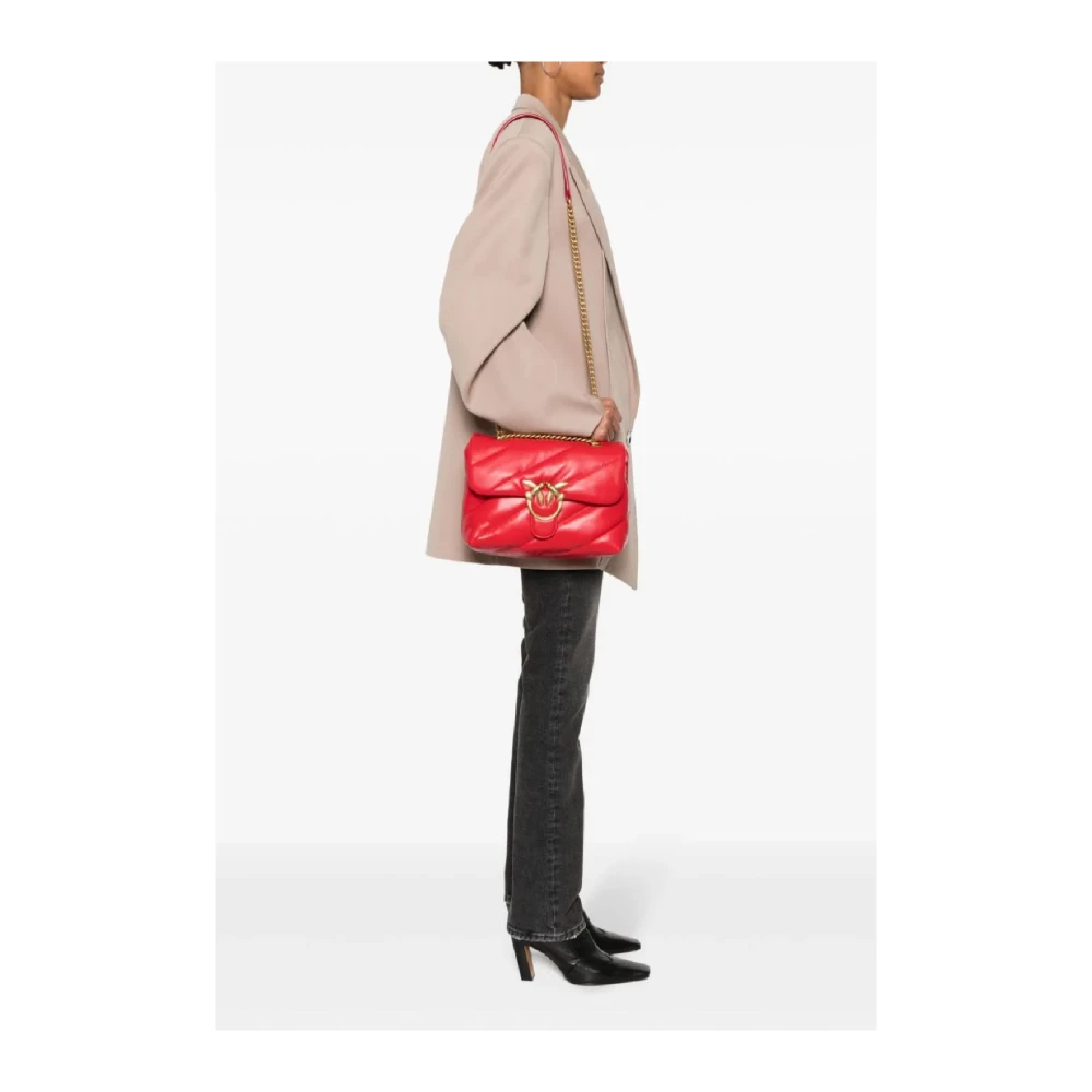 pinko Rode Love Puff Schoudertas Red Dames
