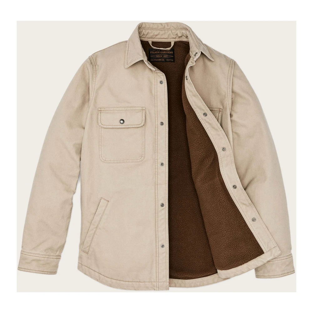 Filson Gevoerde Canvas Jac-Shirt Beige Heren