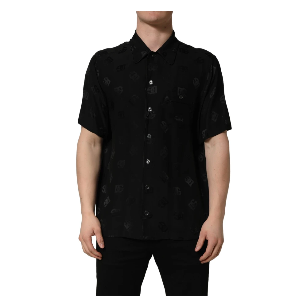 Dolce & Gabbana , Short Sleeve Shirts, Male, Black, Xl, Casual Shirt